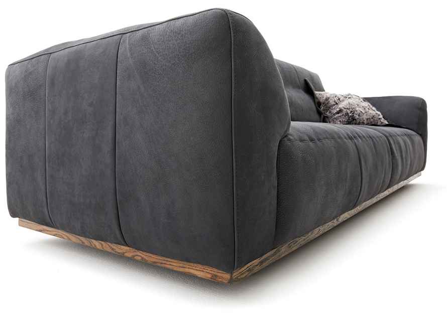 Leder Wild Bull, Farbe black Nierenkissen: Fell Coloured Hides Farbe black 01 I Hinten in Leder Wild Bull black „Al Jazar“ Kissen: Fell Lamb, Farbe dark grey mit Leder Kentucky black