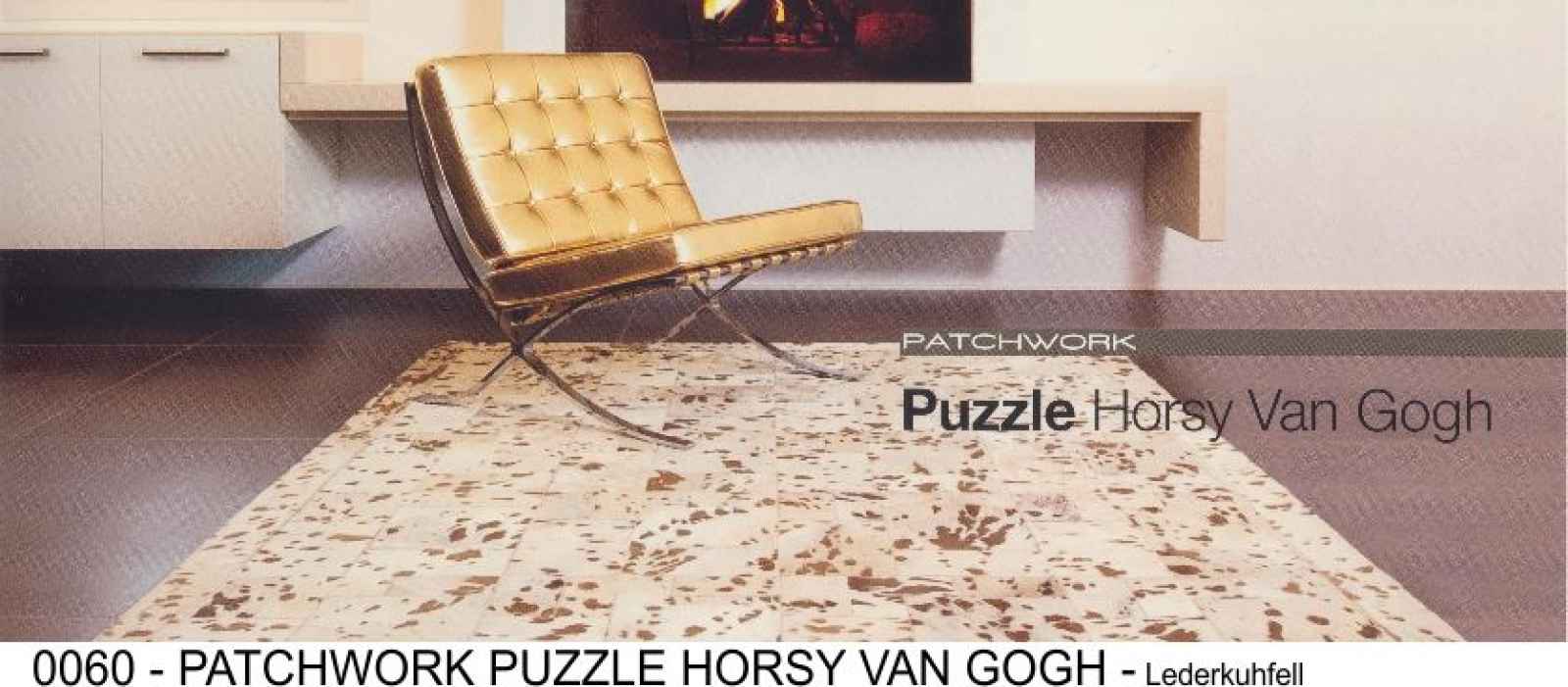 Lederkuhfell 0060 Vicenza Pelli PATCHWORK PUZZLE HORSY VAN GOGH