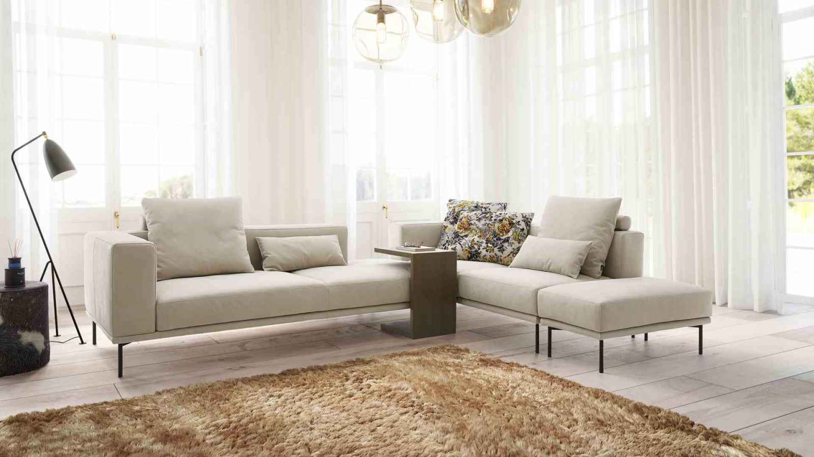Tommy M. Sofa 2,5-Sitz, 1 Softkissen mit Rolle, 1 Softkissen, 1 Nierenkissen